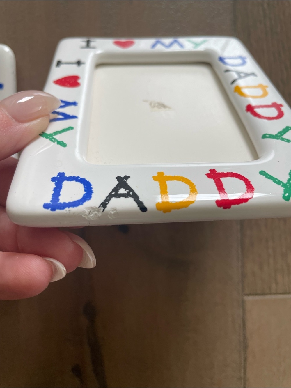 Set of 2! 90s I Love My Mommy/Daddy fridge magnets frames, wallet size 2X3 - Picture 4 of 5